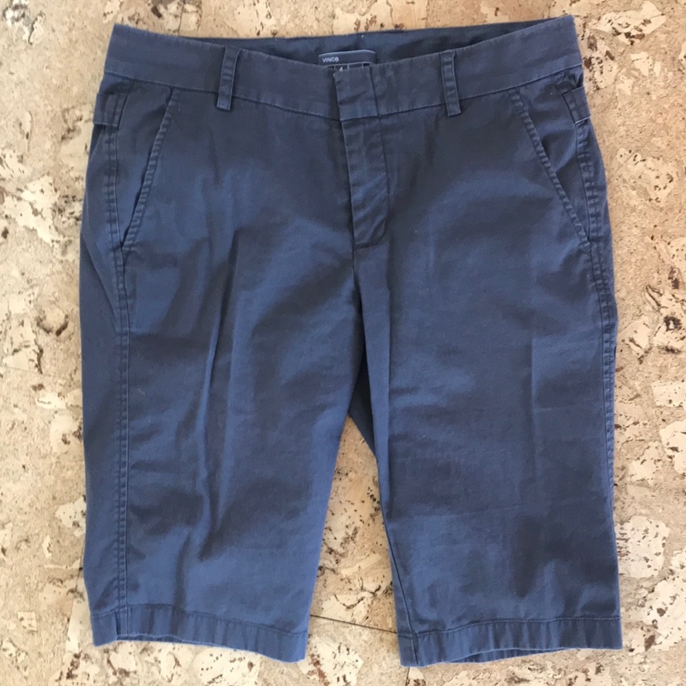 Vince Side Buckle Gray Cotton Bermuda Shirts